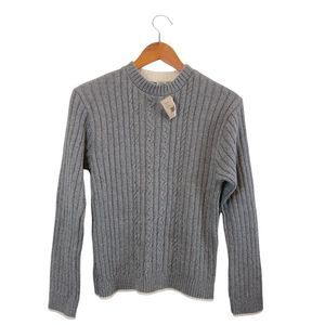 NWT BUZZCUT Gray Waffle Cable Knit Long Sleeve Winter Sweater Sz Medium